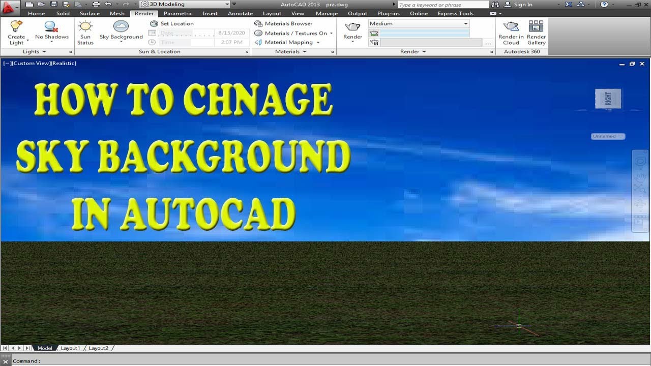 AUTOCAD | How to set SKY BACKGROUND in AutoCAD  | CAD TUTORIALS