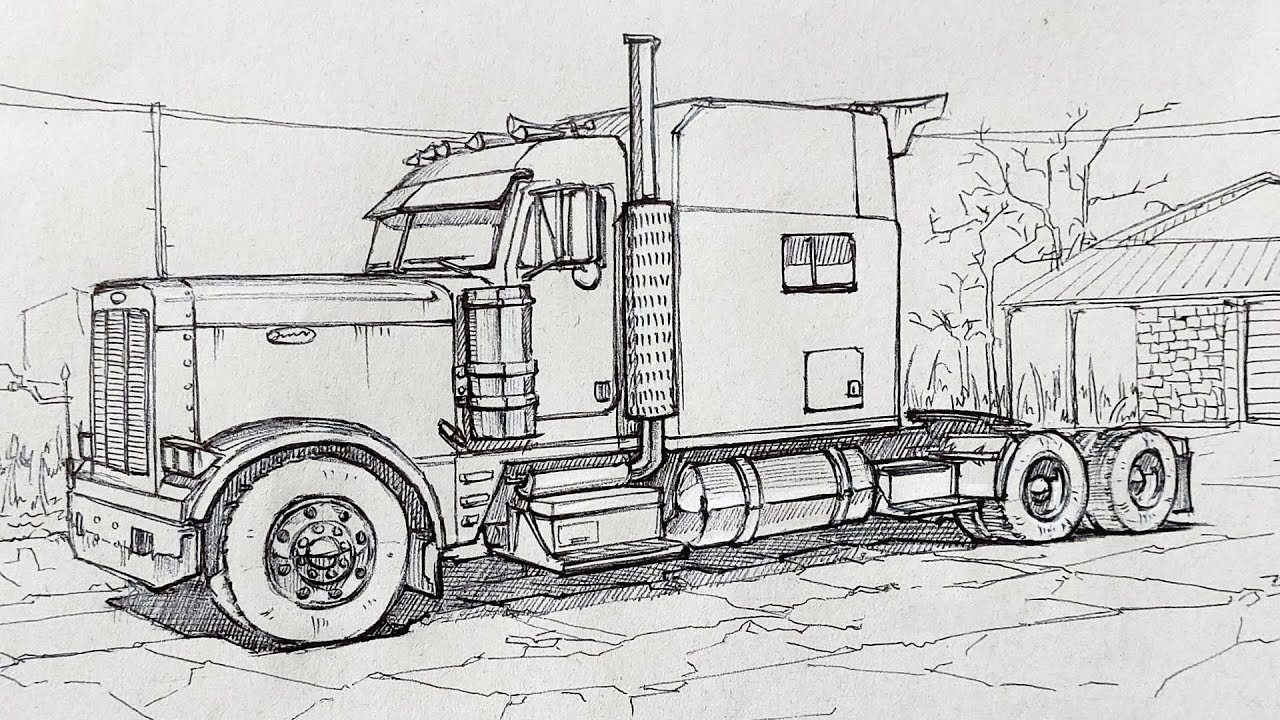 Drawing a Peterbilt Truck