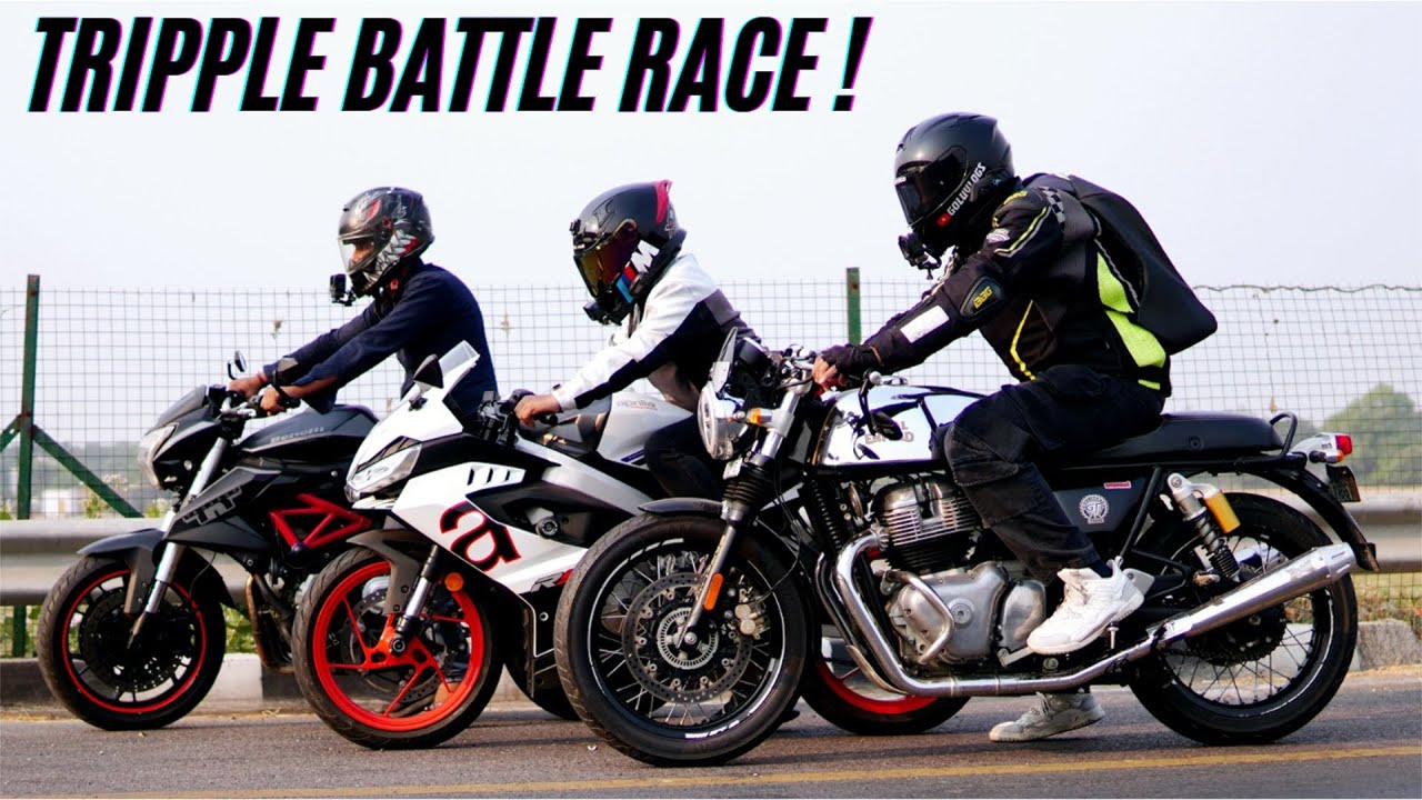 Aprilia rs457 vs Benelli 600i vs Continental gt650 Drag Race | Segment killer ne ise bhi nhi chodha😱