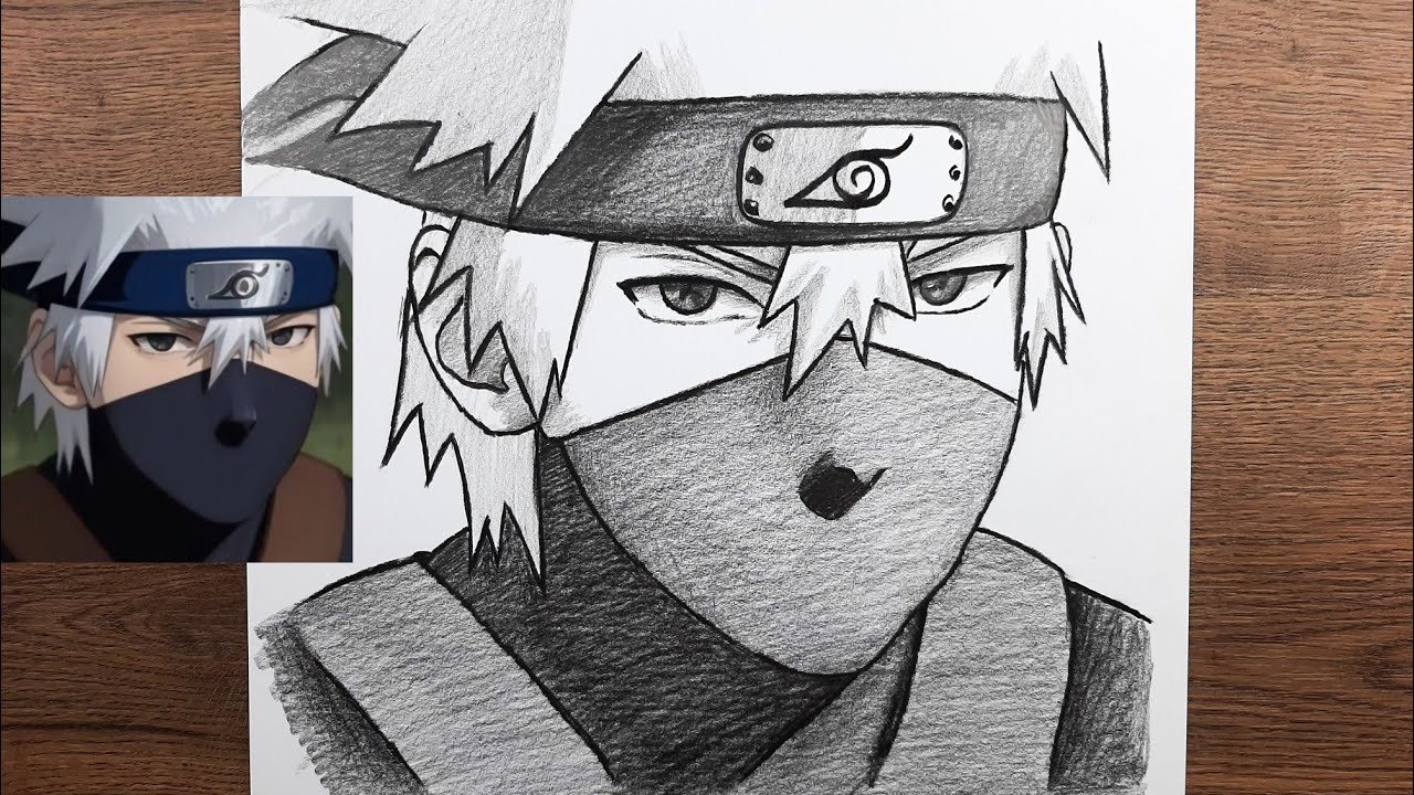 How to draw Kakashi hateke, step by step anime drawing tutorial