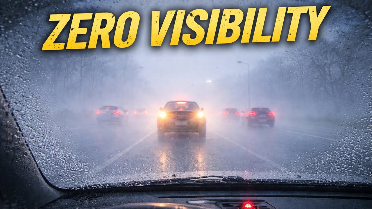 You Can&rsquo;t See Anything | Driving in Dense Fog Kharkiv POV 4K