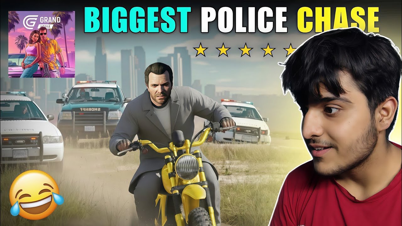 BIGGEST POLICE CHASE in Grand Mobile RP 😂🔥