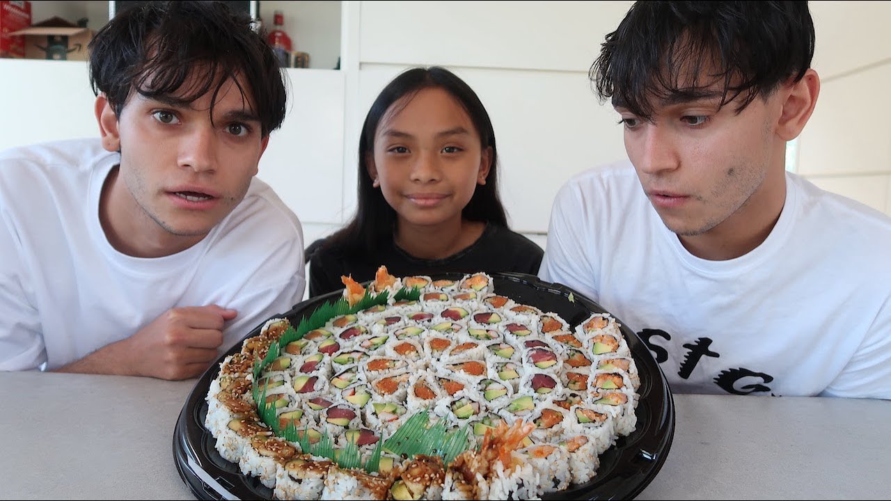 SUSHI EATING CONTEST WITH MARCUS, LUCAS, & STEVE!!