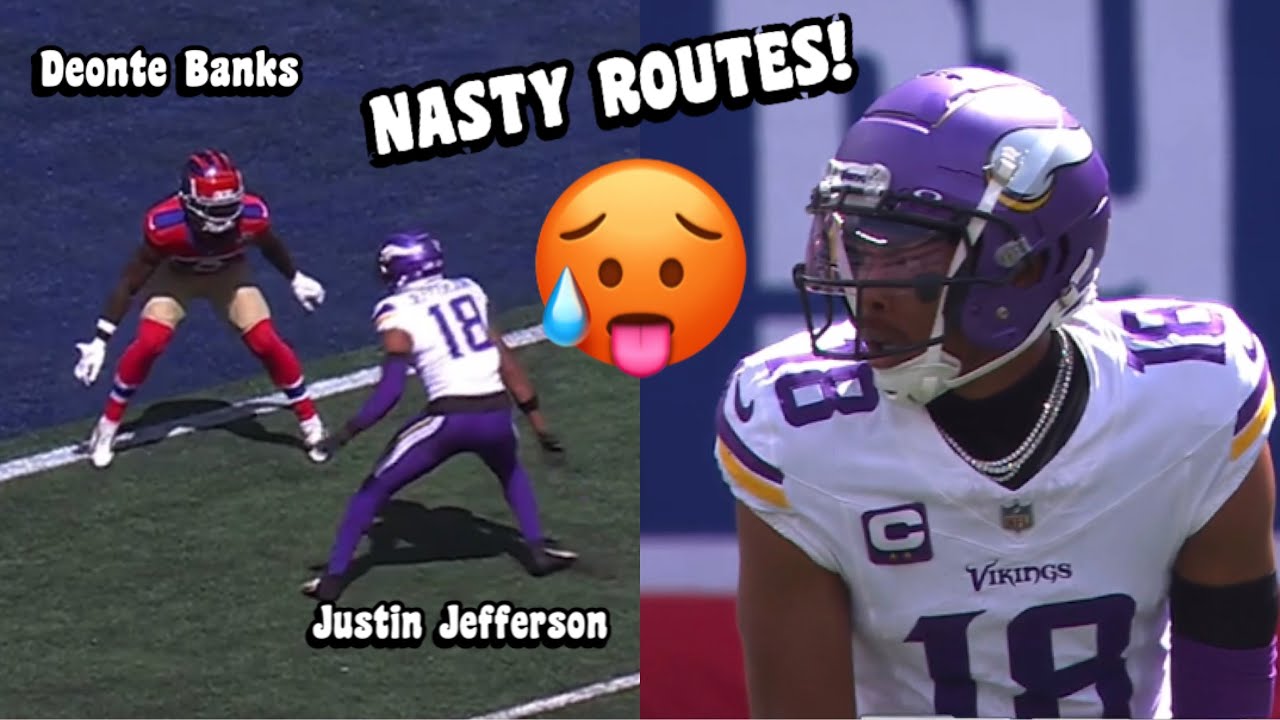Justin Jefferson Vs Deonte Banks 🥵 (WR vs CB) Vikings vs Giants 2024 highlights