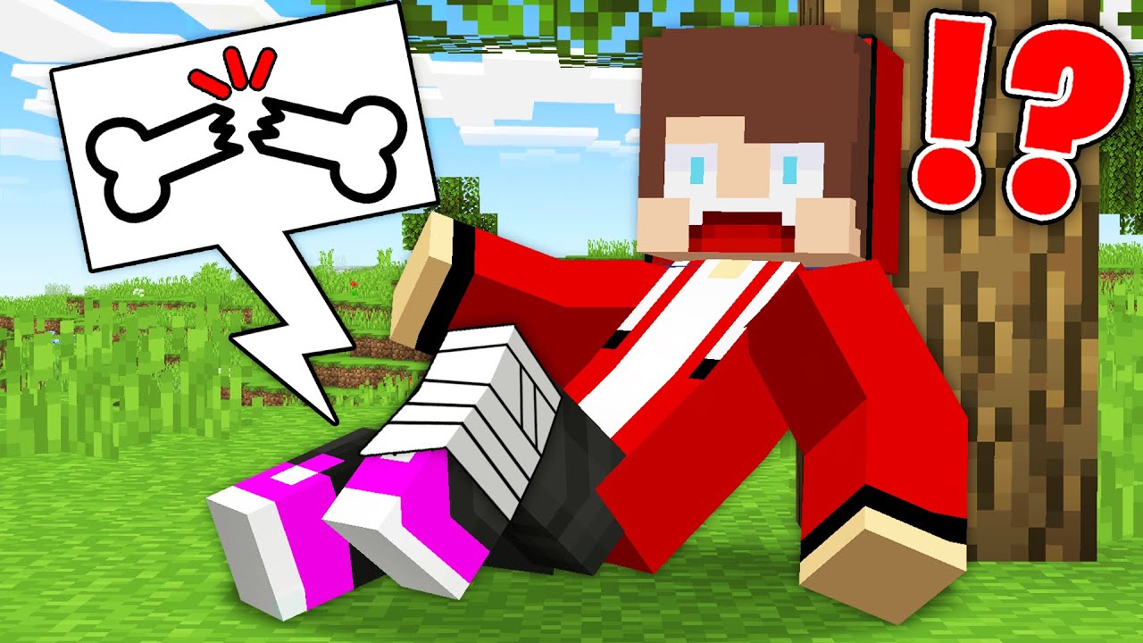 JJ BROKE His LEG and HURT in Minecraft - Maizen