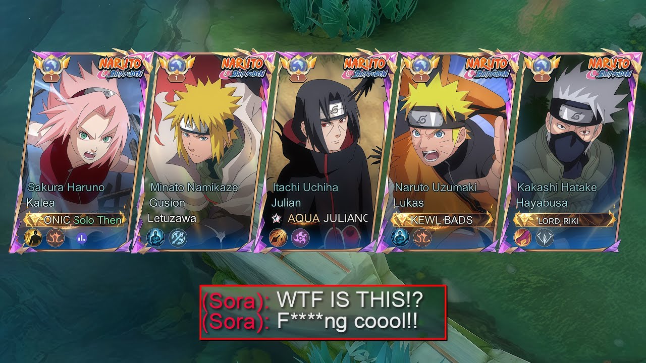 FINALLY!! 5 MAN NARUTO COLLAB SKIN GAMEPLAY IN RANK😱(Absolute cinema!)