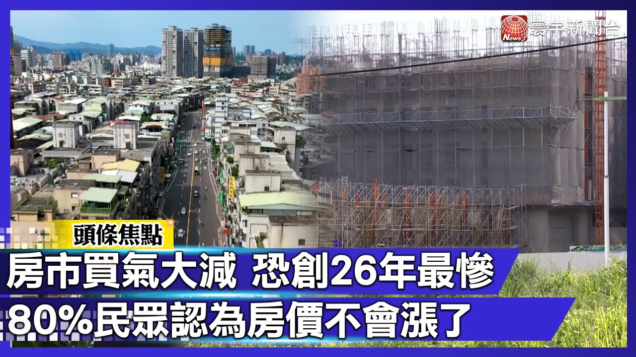 房市買氣大減 恐創26年最慘！ 80%民眾認為房價不會再漲了｜#寰宇財經新聞@globalmoneytv