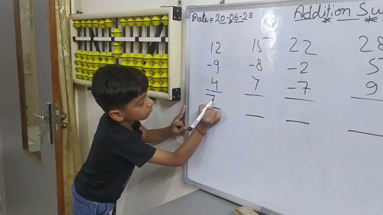 Double digit & single digit addition & subtraction on master abacus #youtube #onlinesclasses #basic
