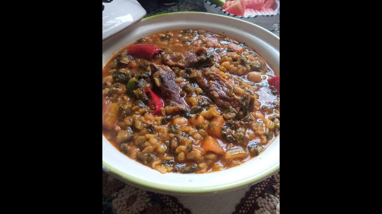 برغل بالخضر و القديد