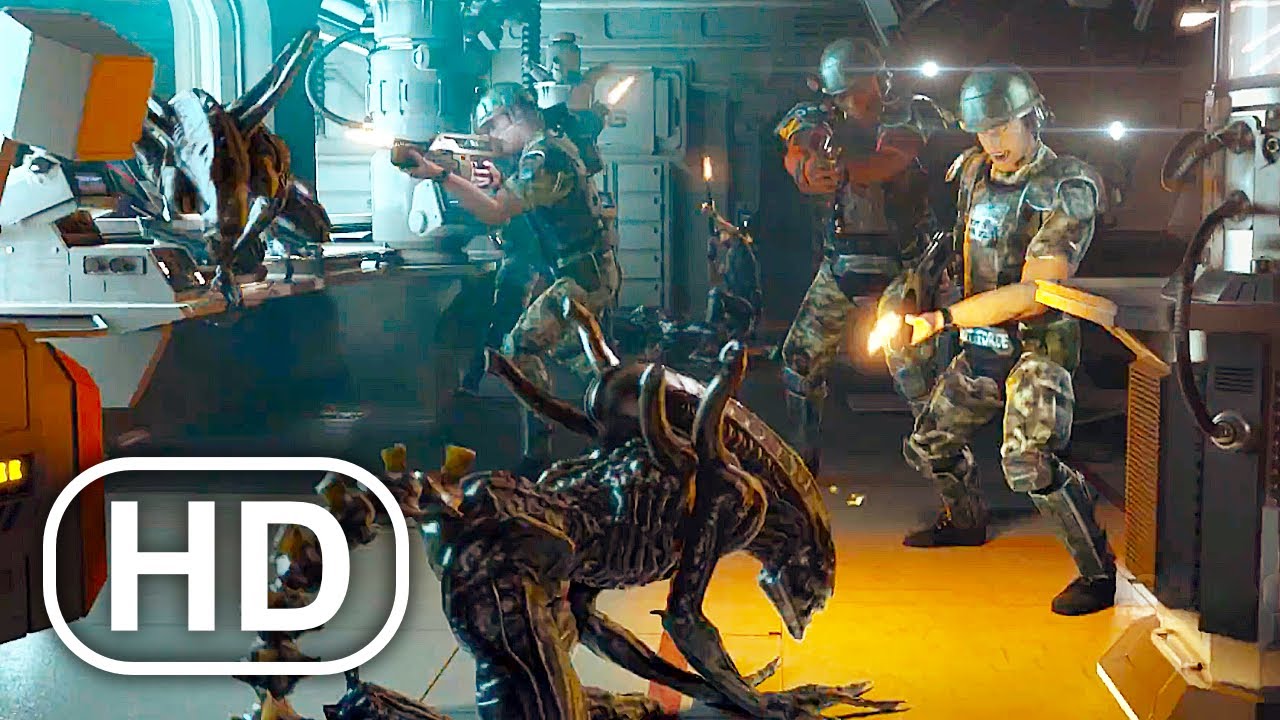 Aliens Destroy Entire Ship With Soldiers Scene 4K ULTRA HD