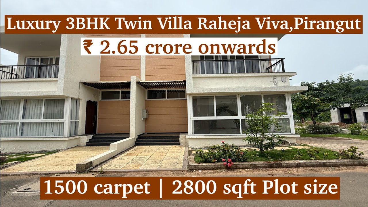 Luxury 3BHK Twin Villa in Raheja Viva, Pirangut | 1500 Carpet | 2800 Sqft Plot | Pune Villa Tour