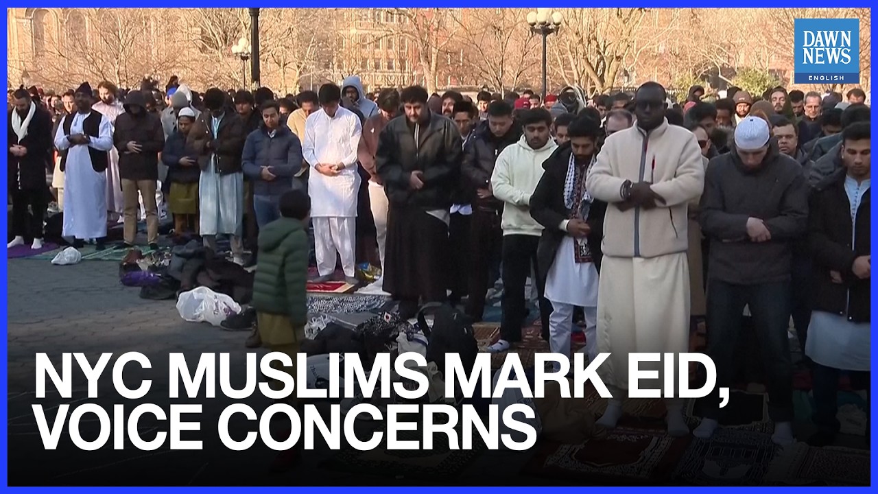 New York City Muslims Mark Eid with Outdoor Prayers, Voice Iran war Concerns | Dawn News English