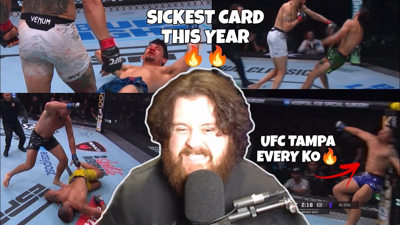 MMA Guru goes crazy watching every KO on the UFC TAMPA fight night 🔥🔥