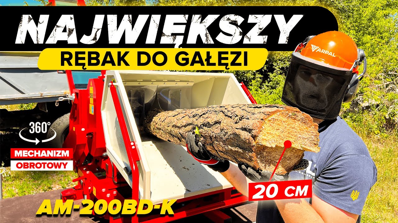 ⚡14 m³ drewna opałowego na godzinę! Najmocniejszy na świecie rebak do gałęzi ARPAL AM-200BD-K