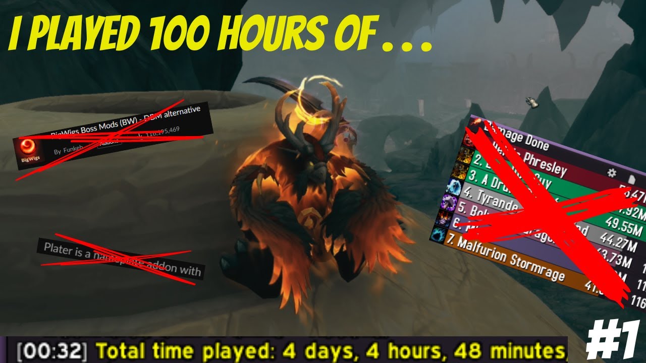 I played 100 hours of Retail World of Warcraft without Addons