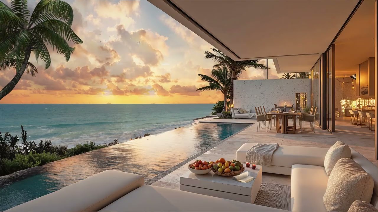 Seaside Luxury Villa Lounge | Smooth Bossa Nova Music for Focus, Relaxation & Sunset Vibes