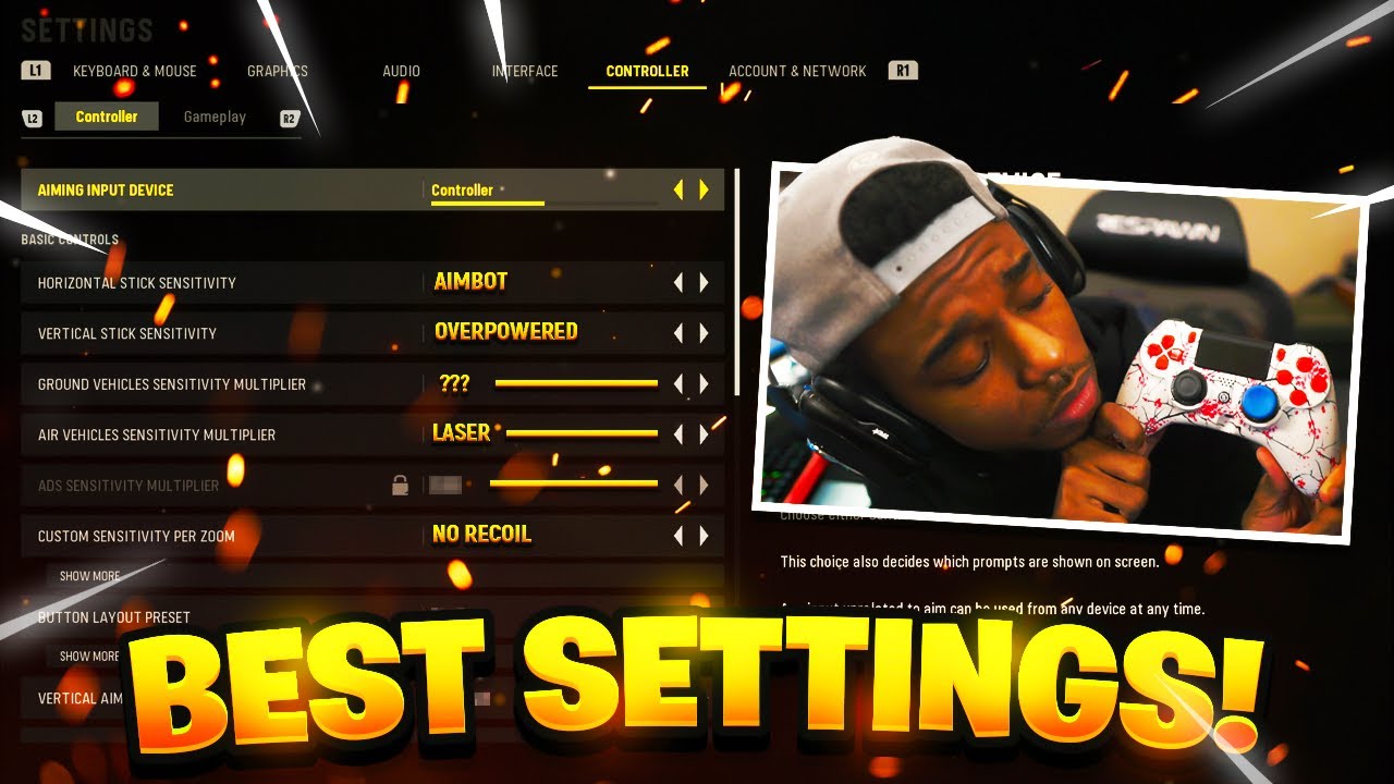 the BEST CONTROLLER SETTINGS for VANGUARD! (Best Sensitivity, Aim assist)
