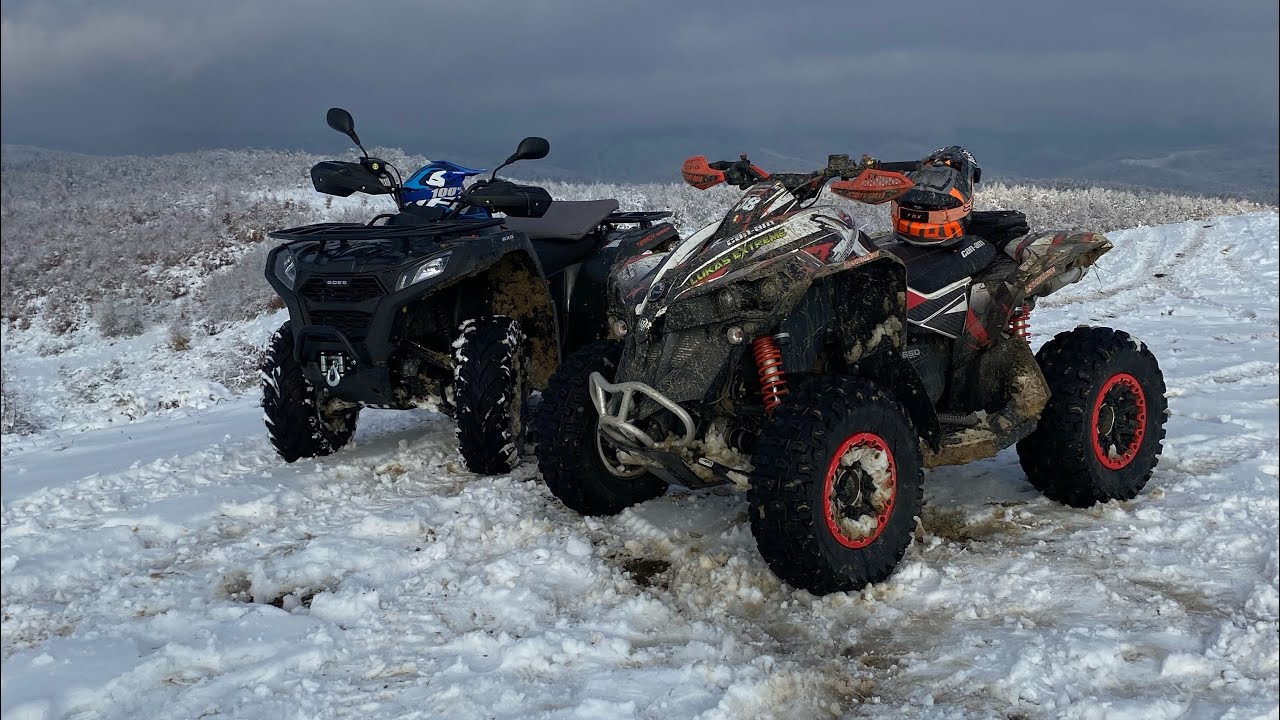 Distracție prin zăpadă cu 3 atv-uri(Goes 400s,Can am renegade 650,Cf Moto X10)