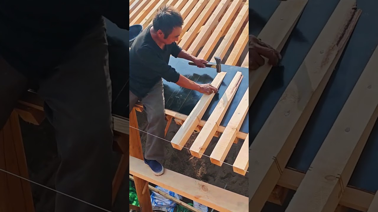 The process of fixing eaves on the roof