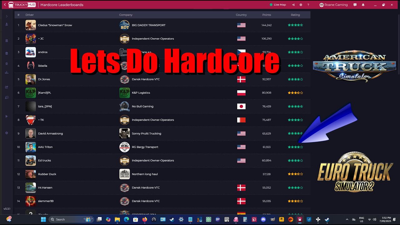 Lets Do Hardcore American Truck Sim & Euro Truck Simulator 2