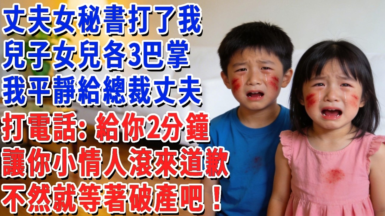 丈夫女秘書打了我兒子女兒各3巴掌，我平靜給總裁丈夫打電話：給你2分鐘 讓你小情人滾來給我道歉 不然就等著破產吧！#小娟講故事 #情感故事 #老年生活