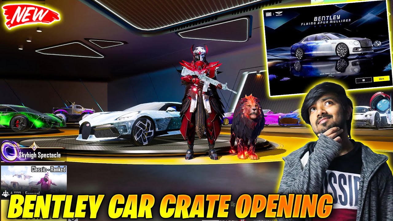 😱 OMG !! NEW BENTLEY SUPER CAR CRATE OPENING & NEW CAR SHOWROOM MYTHIC LOBBY IN BGMI