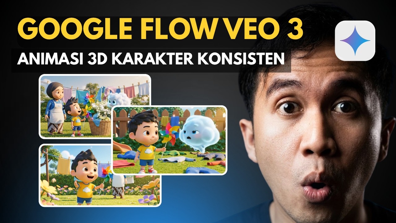 🔥FULL TUTORIAL GOOGLE FLOW! Bikin Animasi 3D Anak AI VEO 3.1 Gratis, (Cuma Pake 1 Prompt!)