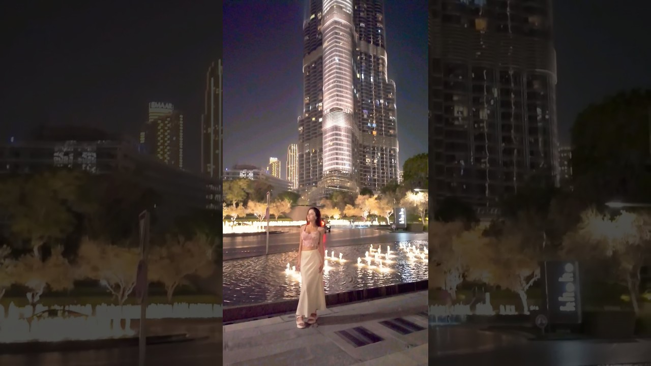 🌌 Dubai Nights | Burj Khalifa & Mall Skyline 4K ✨ #dubai #travel #4k #viral #shorts #uae
