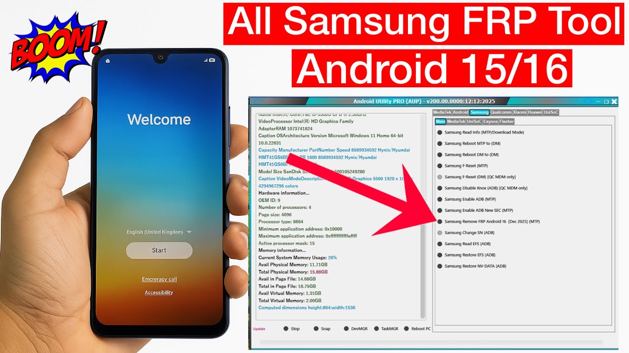 Samsung FRP Bypass 2026 | 1-Click Samsung FRP Unlock Tool | Android 15/16