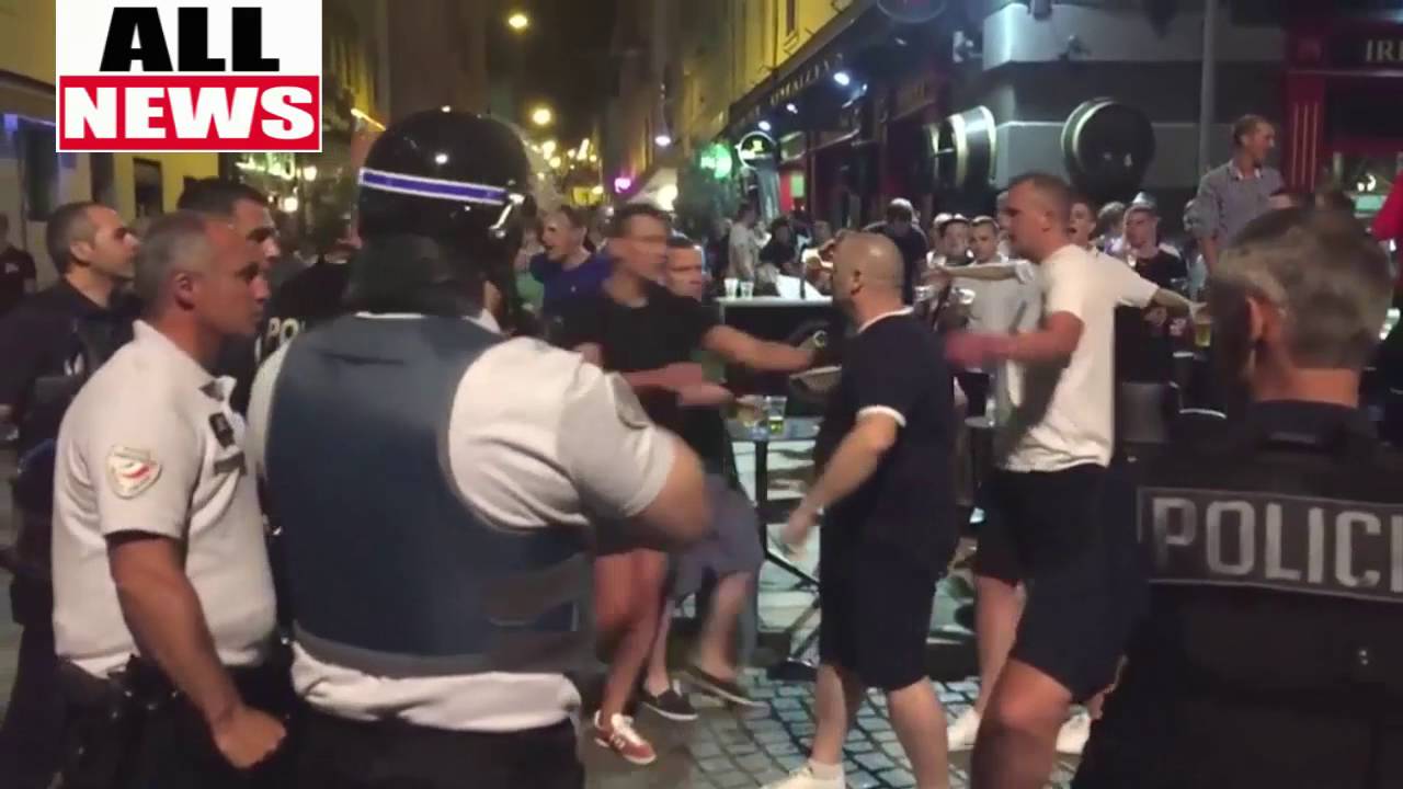 Exclusive Marseille Police clash with violent and rowd Englan fans 2016
