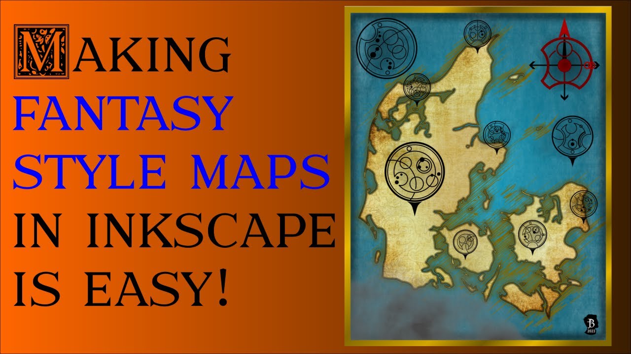 Making Old-Style / Fantasy Maps In Inkscape Is Easy! | Denmark Map Timelapse