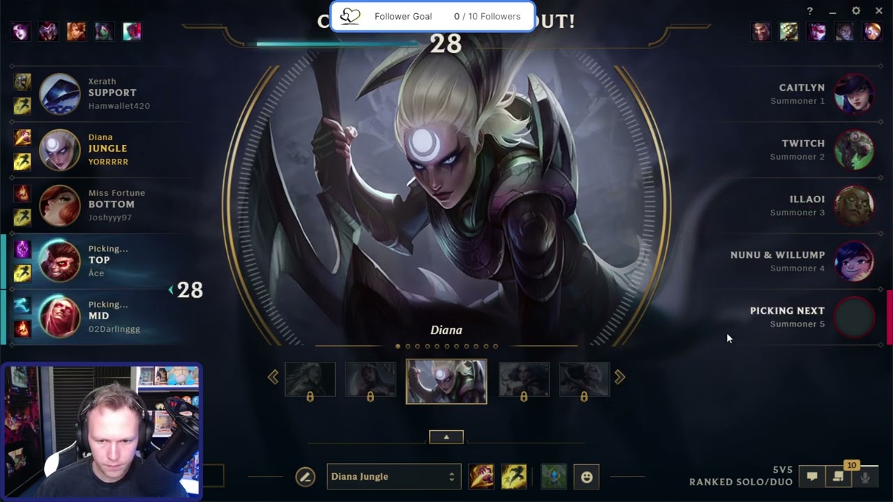 Bronze Carry Ft Diana Jg - MY FIRST TWITCH STREAM ! 🤪