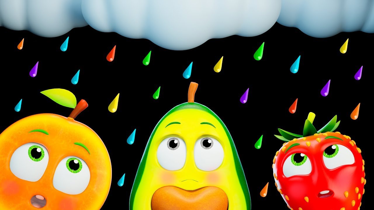 🌧️ Lluvia, Lluvia, Vete Ya  | Frutas y Verduras Bailando  Video Sensorial para Bebés 👶