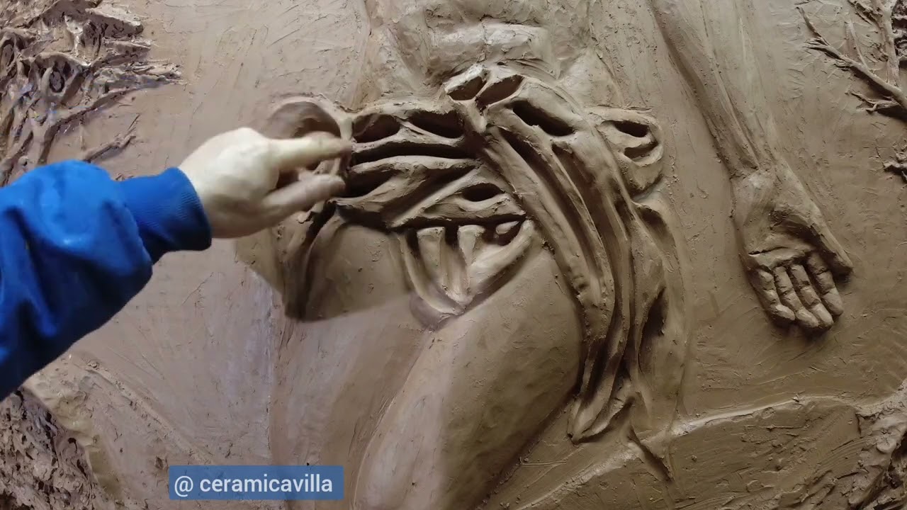 Detalles del personaje principal MURAL DE ARCILLA  PARTE #26 #sculpture  #cerámica #tutorial