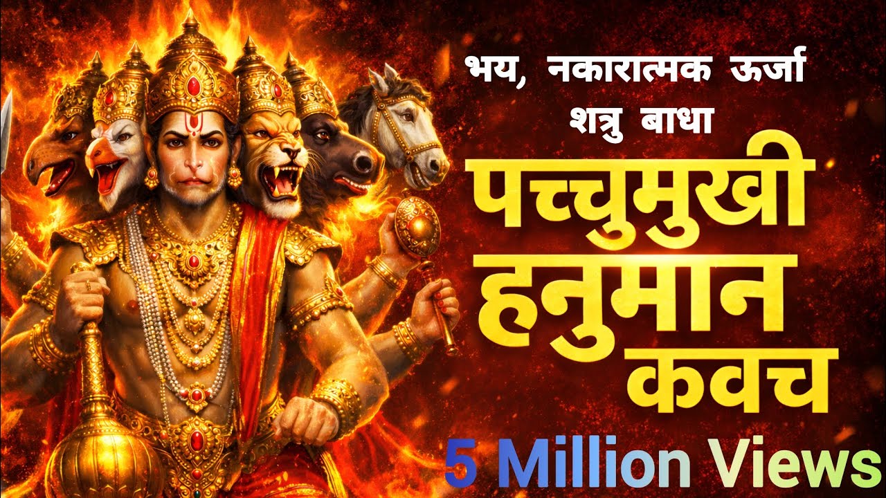 पञ्चमुखी हनुमान रक्षा कवच स्तोत्रम् | शत्रु नाश, भय मुक्ति, महा रक्षा पाठ Panchmukhi Hanuman Kavach