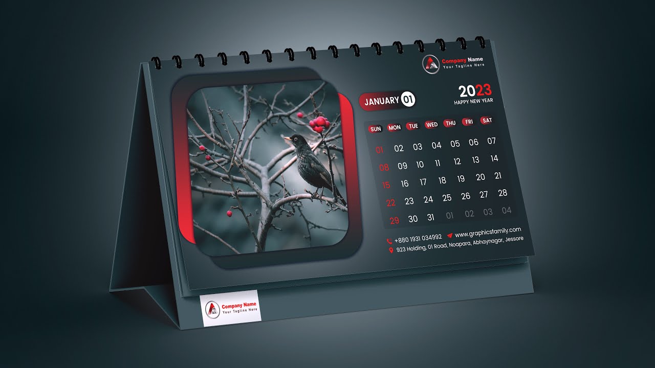 Calendar Design 2023 | How to Make a Desk Calendar | Photoshop Tutorial