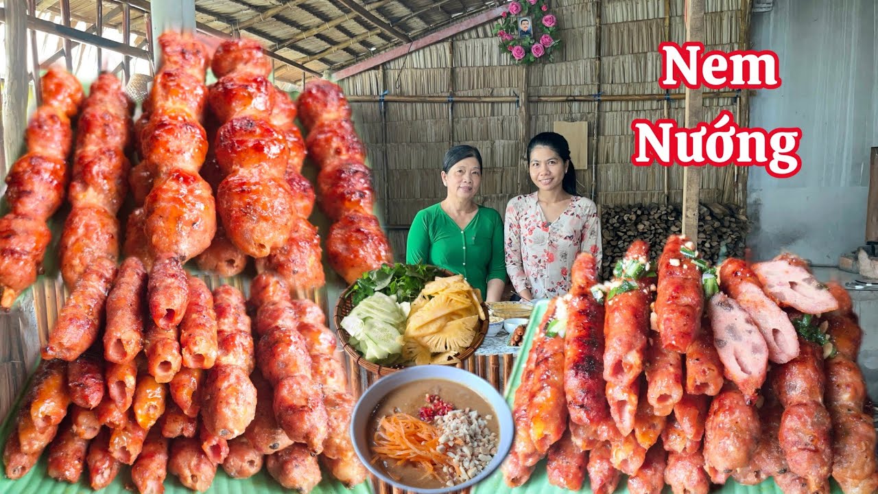 Cách làm NEM NƯỚNG giòn dai thơm ngon ăn kèm với tương chấm đặc biệt 