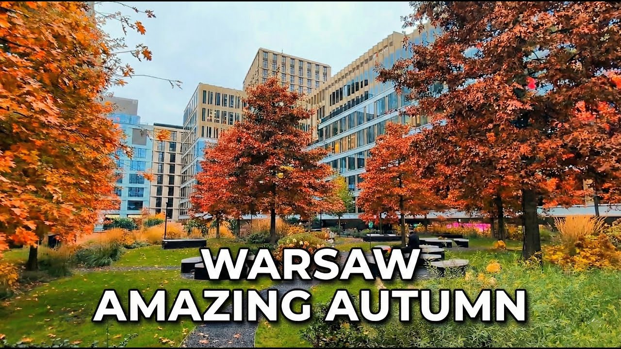 Warsaw Golden Autumn 2025 Walking by Most Colorful Streets and Parks of Poland Capital