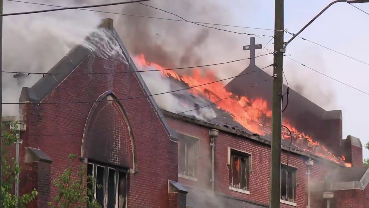 Crews respond to church fire in Birmingham's Ensley community