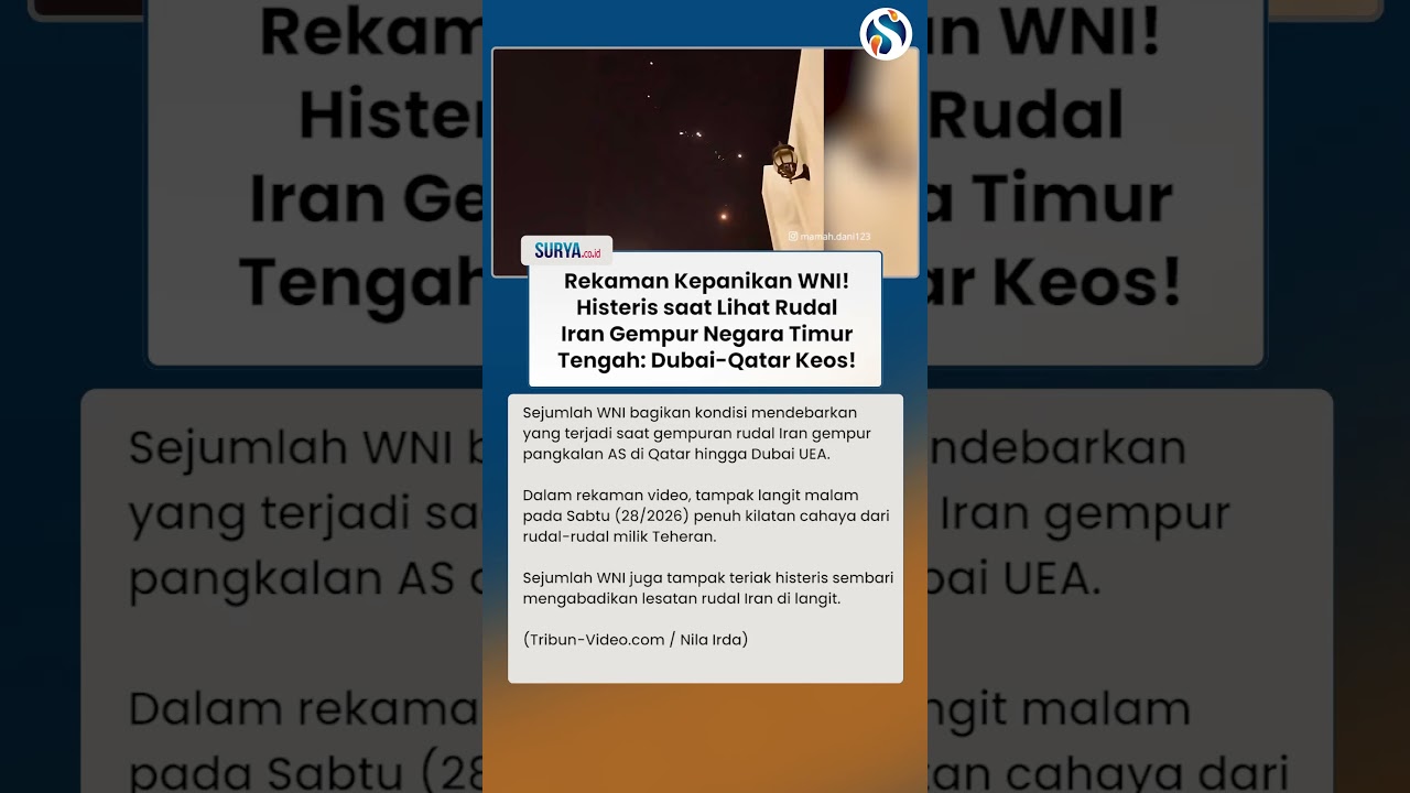 REKAMAN HISTERIS WNI Lihat Rudal Iran Gempur Timur Tengah: Dubai-Qatar Keos!