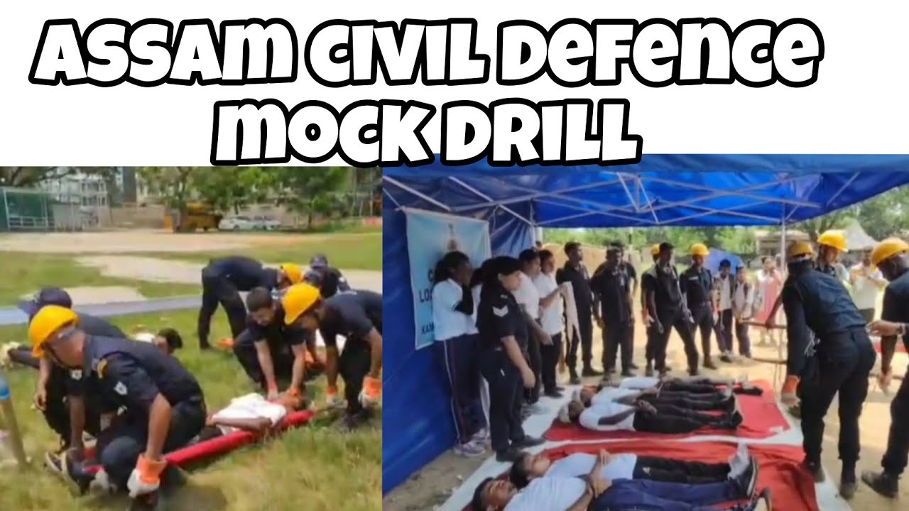 Civil defence mock drill in assam beltola 2025