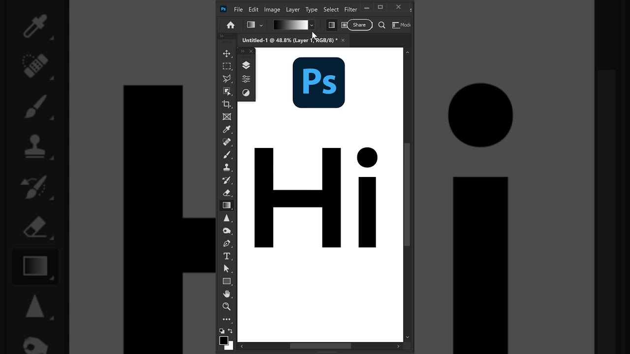 Gradient Text Effect Tutorial in Photoshop #shorts