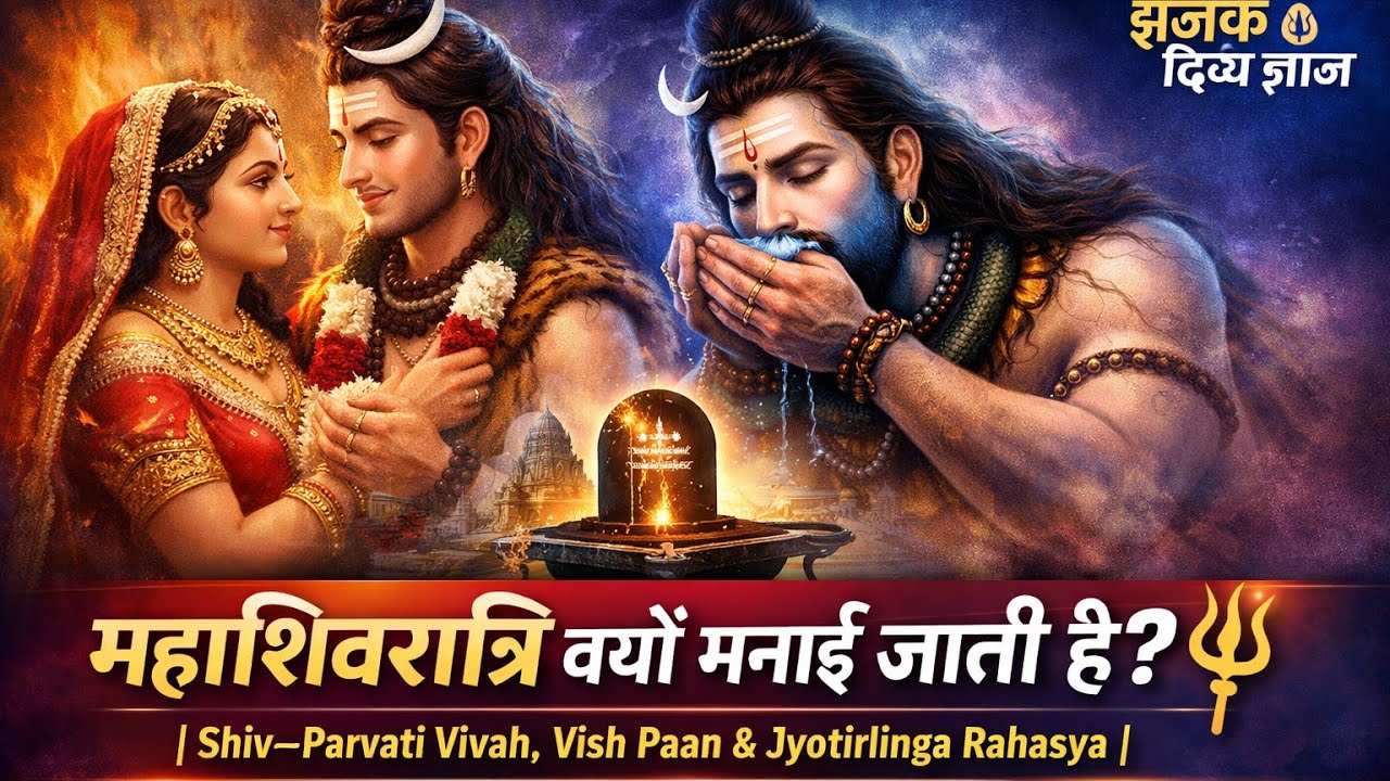 महाशिवरात्रि क्यों मनाई जाती है? 🔱 | Shiv–Parvati Vivah, Vish Paan & 12 Jyotirlinga Rahasya |🌹