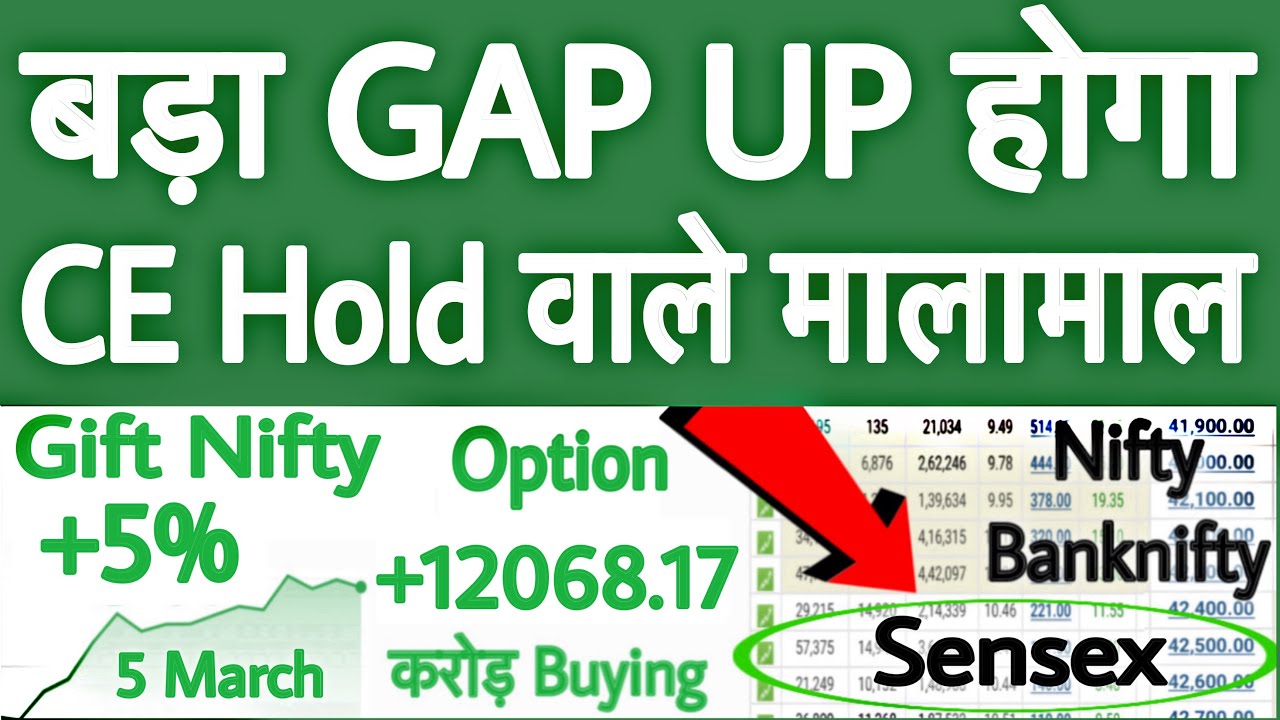 BIG GAP UP Tomorrow | Sensex Expiry | 05 March | Gift Nifty Live |Global Market Live |Dow jones Live