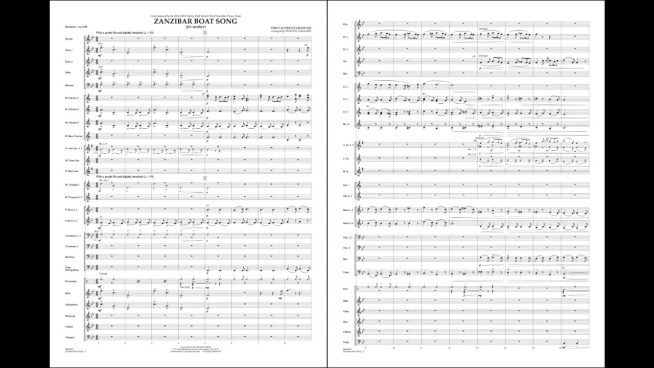 Zanzibar Boat Song by Percy Grainger/arr. Preston Hazzard