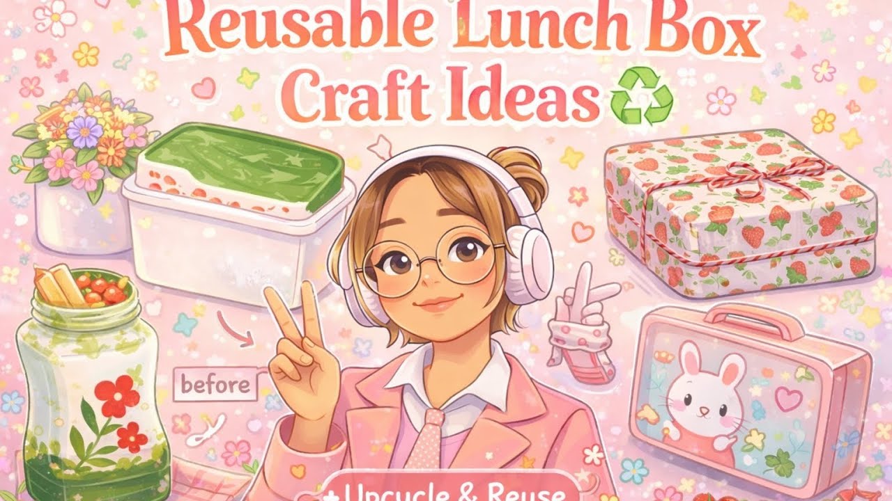 EASY CRAFT IDEAS/ how to make LUNCH BOX PAINTING CRAFT / art and craft/REUSABLE IDEAS 