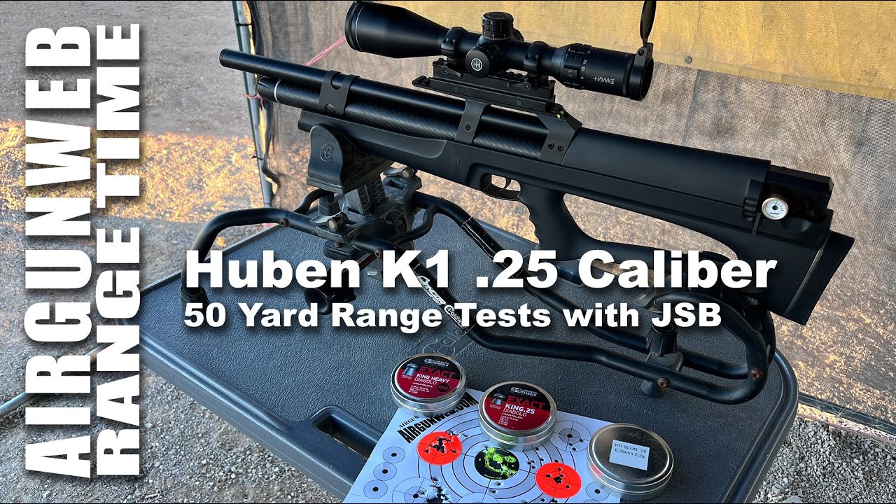 Huben K1 .25 Caliber Semi-Automatic Hammerless PCP - Range Tests at 50 Yards