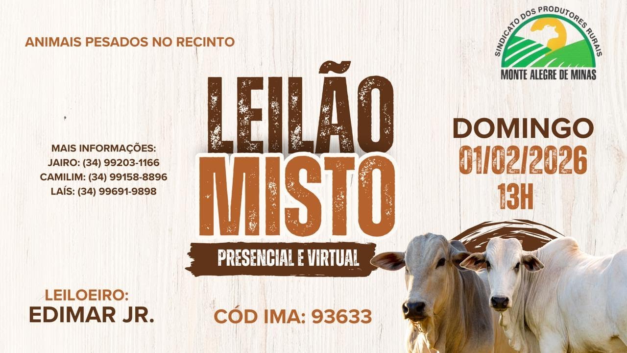 Leilões do Sindicato dos Produtores Rurais de Monte Alegre de Minas