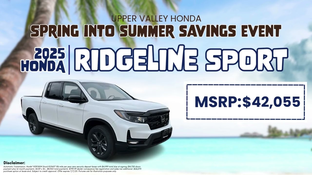 Lease the 2025 Honda Ridgeline Sport | Ready for Your Summer Adventures