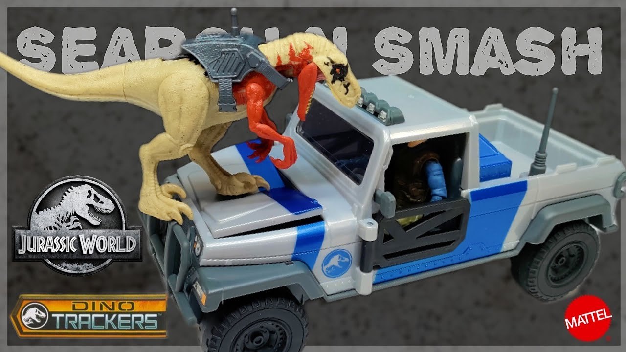2022 Mattel Jurassic World Dino Trackers Search N Smash Truck w/ Atrociraptor Review!!!